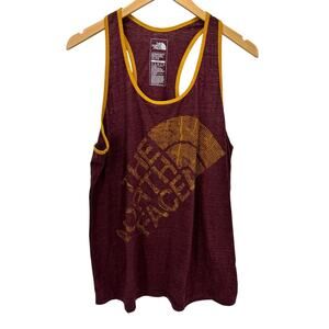 The North Face Tank Womens XL Burgundy Red Gold Slim Fit Racerback Gorpcore